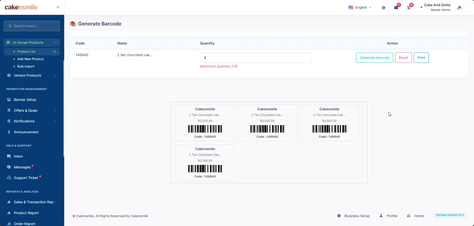 Barcode system